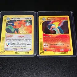 Pokemon TCG Expedition Dragonite 18/165 & Typhlosion 28/165 Non-Holo Lot - Image 1