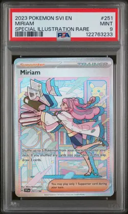 PSA 9 MINT Miriam Scarlet & Violet Base SIR Holo Pokemon 251/198 - Image 1