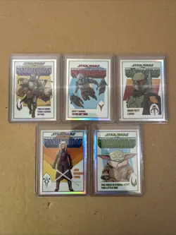 2022 Topps Chrome STAR WARS THE MANDALORIAN COMIC BOOK ARTWORK CARDS SET OF 5 - Image 1