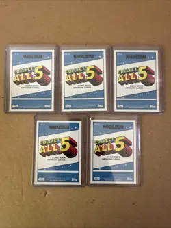 2022 Topps Chrome STAR WARS THE MANDALORIAN COMIC BOOK ARTWORK CARDS SET OF 5 - Image 2
