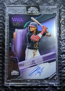 CJ Abrams 2026 Topps Chrome Black Purple Auto #CBA-CA - /75 - ON CARD!!! - Image 1