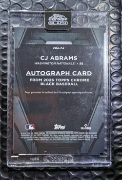 CJ Abrams 2026 Topps Chrome Black Purple Auto #CBA-CA - /75 - ON CARD!!! - Image 2
