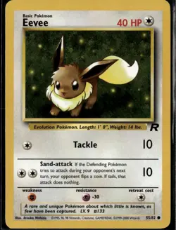 Eevee Common Team Rocket 55/82 Colorless Unlimited Pokemon Card - Image 1