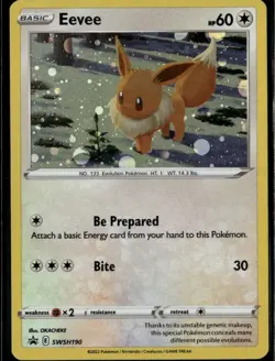 Eevee Promo SWSH: Sword & Shield Promo Cards SWSH190 Colorless Holo Pokemon Card - Image 1
