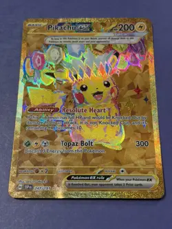 Misprint Damaged Pokemon TCG Pikachu ex 247/191 Surging Hyper Rare Full Art - Image 3