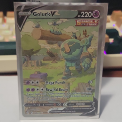 Pokemon TCG Golurk V Alt Full Art 182/203 Evolving Skies Single Strike Holo - Image 1
