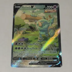 Pokemon TCG Golurk V Alt Full Art 182/203 Evolving Skies Single Strike Holo - Image 2