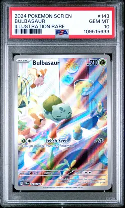 PSA 10 GEM MINT Bulbasaur Stellar Crown Full Art Holo Pokemon 143/142 - Image 1