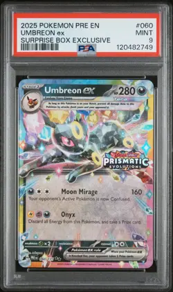 PSA 9 MINT Umbreon Ex Prismatic Evolutions Stamped Promo Pokemon 060/131 - Image 1