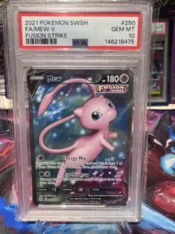 Pokemon Mew V 250/264 Fusion Strike Full Art Ultra Rare Holo PSA 10 2021 - Image 1