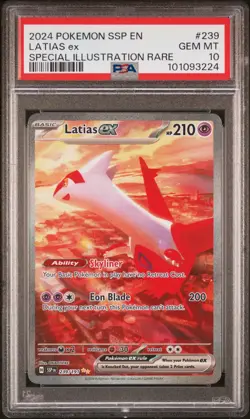 PSA 10 GEM MINT Latias Ex Surging Sparks SIR Full Art Holo Pokemon 239/191 - Image 1