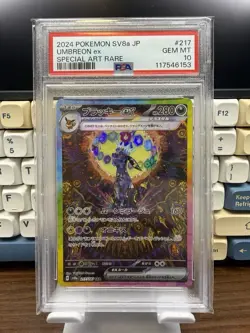 PSA 10 GEM MINT Umbreon ex 217/187 SAR Terastal Festival Japanese Pokemon Card - Image 1