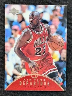 1997-98 Upper Deck - Air Time Michael Jordan #AT9 Chicago Bulls G.O.A.T - Image 1