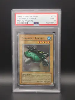 2002 Yu-Gi-Oh! Catapult Turtle Metal Raiders MRD Unlimited Super Rare PSA 9 - Image 1
