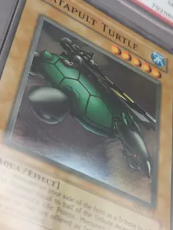 2002 Yu-Gi-Oh! Catapult Turtle Metal Raiders MRD Unlimited Super Rare PSA 9 - Image 3