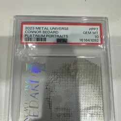 Upper Deck 2023 Metal Universe Platinum Portraits #PP7 PSA 10 /15 Bedard - Image 2