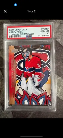 2024-25 Upper Deck Series 1 Carey Price Young Guns Renewed #YGR-21 PSA 10 - Image 1