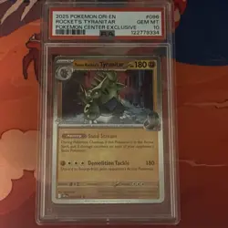 Team Rockets Tyranitar Stamped Promo Card 096/182 Pokemon Center PSA 10 - Image 1