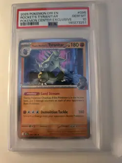 PSA 10 Team Rockets Tyranitar Stamped Promo Card 096/182 Pokemon Center - Image 1