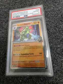 Team Rockets Tyranitar Stamped Promo Card 096/182 Pokemon Center PSA 10 - Image 1