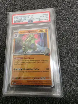 Team Rockets Tyranitar Stamped Promo Card 096/182 Pokemon Center PSA 10 - Image 3
