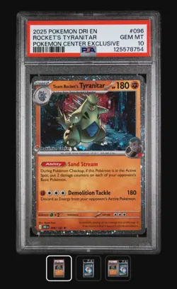 PSA 10 Team Rockets Tyranitar Stamped Promo Card 096/182 Pokemon Center - Image 1