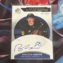 2025-26 SP Authentic Future Watch Auto Braeden Cootes /999 #175 Vancouver - Image 1