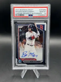 2024 Bowman Draft Braden Montgomery 1st Bowman Chrome Auto PSA 10 - Image 1