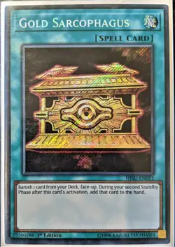 YuGiOh Gold Sarcophagus Secret Rare 1st Edition HISU-EN051 NM - Image 1