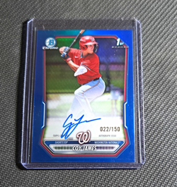 Topps 2026 Bowman Coy James Chrome Prospect Auto 1st Bowman Blue /150 Nationals - Image 1