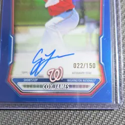 Topps 2026 Bowman Coy James Chrome Prospect Auto 1st Bowman Blue /150 Nationals - Image 2