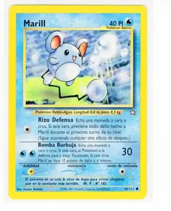 ~ESP~ SPANISH MINT Marill 66/111 Neo Genesis Unlimited Pokemon Card (LB3) - Image 1