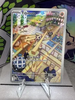 Pokemon TCG Card Timburr 183/167 Twilight Masquerade Illustration Rare - NM - Image 1