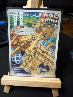 Pokemon TCG Timburr 183/167 – Illustration Rare – Twilight Masquerade – NM - Image 1