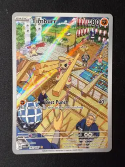 Pokemon TCG Timburr 183/167 – Illustration Rare – Twilight Masquerade – NM - Image 2