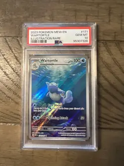 Pokemon Wartortle 171/165 Scarlet & Violet 151 Illustration Rare Holo PSA 10 - Image 1