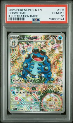 2025 POKEMON BLK EN-BLACK BOLT ILLUSTRATION RARE #105 SEISMITOAD PSA 10 - Image 1