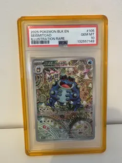 Pokemon Black Bolt Seismitoad Illustration Rare 105/086 PSA 10 GEM MINT Low Pop - Image 2