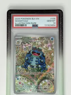 2025 POKEMON BLK EN-BLACK BOLT ILLUSTRATION RARE #105 SEISMITOAD PSA 10 - Image 1