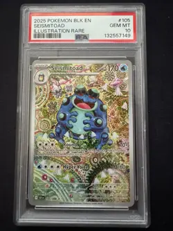 Pokemon Black Bolt Seismitoad Illustration Rare 105/086 PSA 10 GEM MINT Low Pop - Image 1