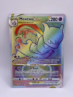Pokemon Card Mewtwo VSTAR 079/078 Rainbow Secret Rare Pokemon Go SWSH NM - Image 3