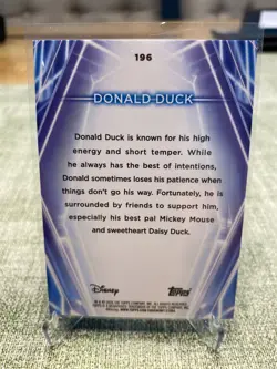 2026 Topps Disney Neon Donald Duck /150 Pink Green Blue Parallel #196 - Image 2