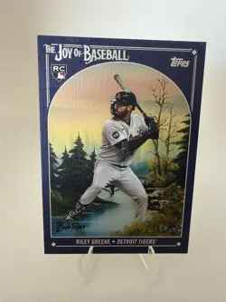 2023 Topps Bob Ross The Joy of Baseball - Riley Greene RC Prussian Blue /50 - Image 1