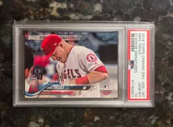 2018 Topps Opening Day Mike Trout Stadium Signatures SSP PSA 10 - Image 1