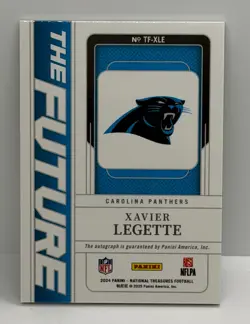 Xavier Legette RC Auto /10 2024 National Treasures The Future Panthers - Image 2