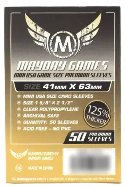2017 MAYDAY GAMES Card Sleeves Mini Usa Size Game Sleeves Thicker (50) (41 Mm - Image 1