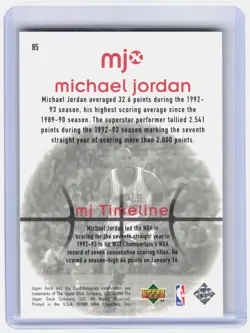Michael Jordan 1998 Upper Deck MJx #85 - Image 2