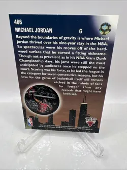 Michael Jordan 1993-94 Upper Deck Skylights Card #466 - Chicago Skyline Dunking - Image 2