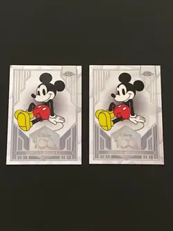 2023 Topps Chrome Disney 100 Mickey Mouse Base Raw Card #1 (Lot of 2) - Image 1