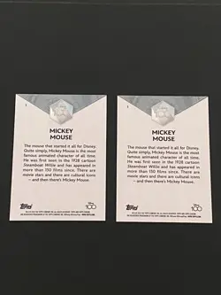 2023 Topps Chrome Disney 100 Mickey Mouse Base Raw Card #1 (Lot of 2) - Image 2